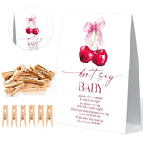 Dont Say Baby Baby Shower Game, Cherry Sign And 50 Clothespins, Baby Shower Game, Gender Reveal Games, Gender Reveal Neutral Decorations, Centerpiece Party Decorations, Gender Neutral Baby Gift,11