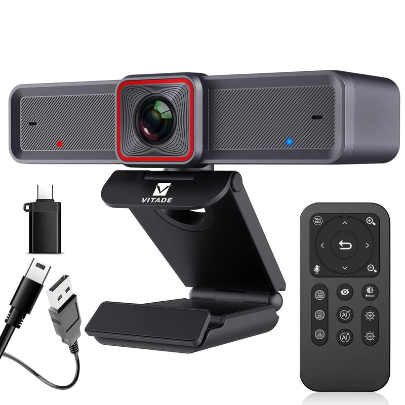 4K Webcam With Ai-Powered Framing,Remote Control Web Camera/10X Digital Zoom 3