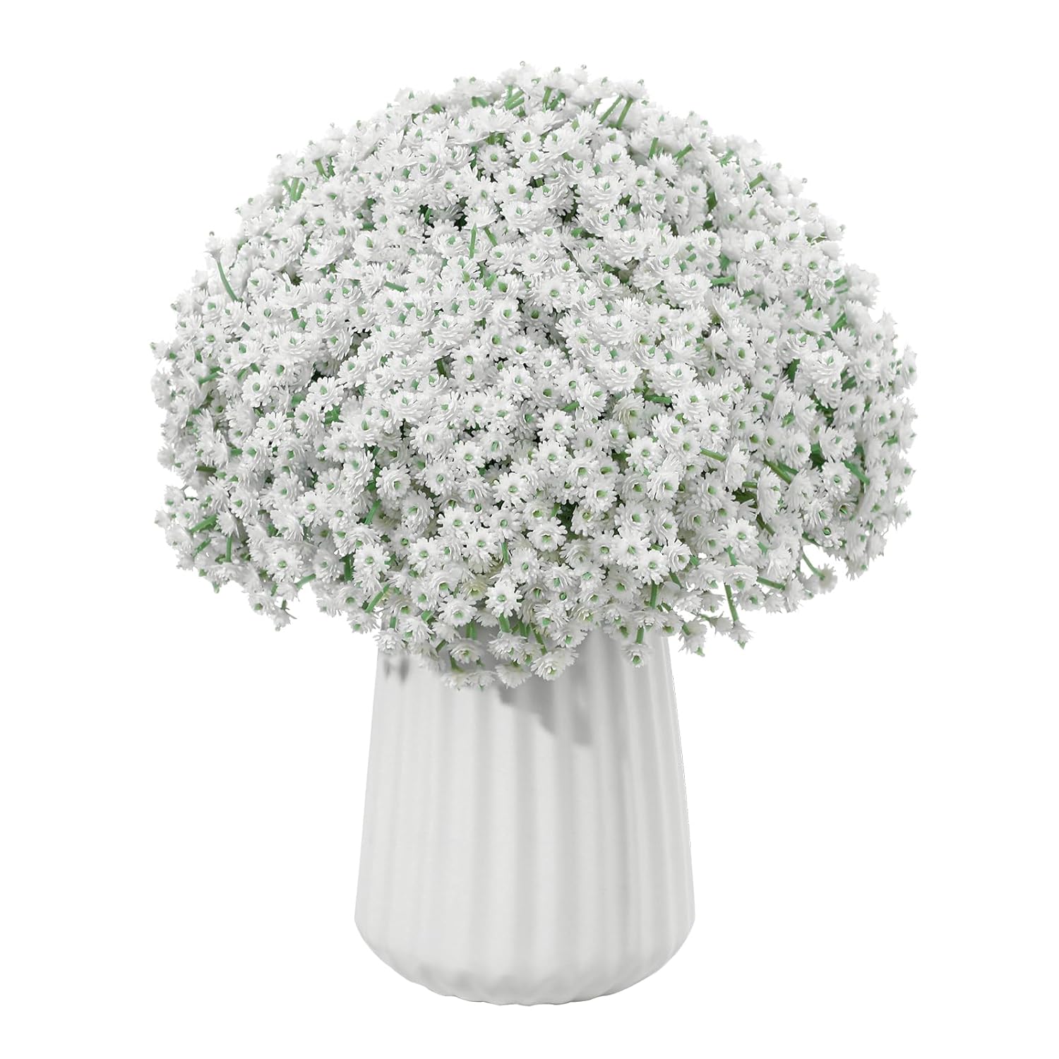 30 Pcs 5 Bundles Small White Flowers Artificial Flowers Babys Breath Real Touch Flowers For Wedding Party Home Garden Decoration
