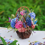 - Hydrangea Basket Pop Up Card - Thank You, Birthday, Thinking Of You, Get Well, Valentine'S Day, And Mother'S Day Greeting Cards For Women, Girlfriend, Mother, Sister, Grandmother