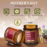 2 Pcs Christmas Candle Gifts 3.5Oz Soy Wax Gold Foil Label Mother'S Birthday Gift Scented Candles For Mom From Daughter Son, Funny Birthday Thanksgiving For Mom