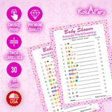 Baby Shower Emoji Pictionary Game, Pink For Girl, Baby Shower And Sprinkle Party Ideas, Play Pack Of 30 Cards 5”X7”. Made In Usa