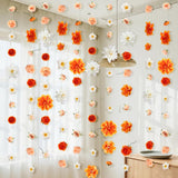 60 Pcs Artificial Flowers Hanging Decoration Wildflower Backdrop Curtains With 10 Hooks 328 Ft Fishing Line Diy Artificial Floral Garland Background Fake Rose For Fall Wedding Wall Arch