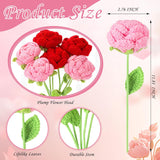 6 Pcs Valentine'S Day Crochet Flowers Handmade Artificial Knitted Rose Bouquet Crochet Rose Appreciation Anniversary Birthday Gift For Women Mother Wife Valentines Home Decor (Red,Pink)