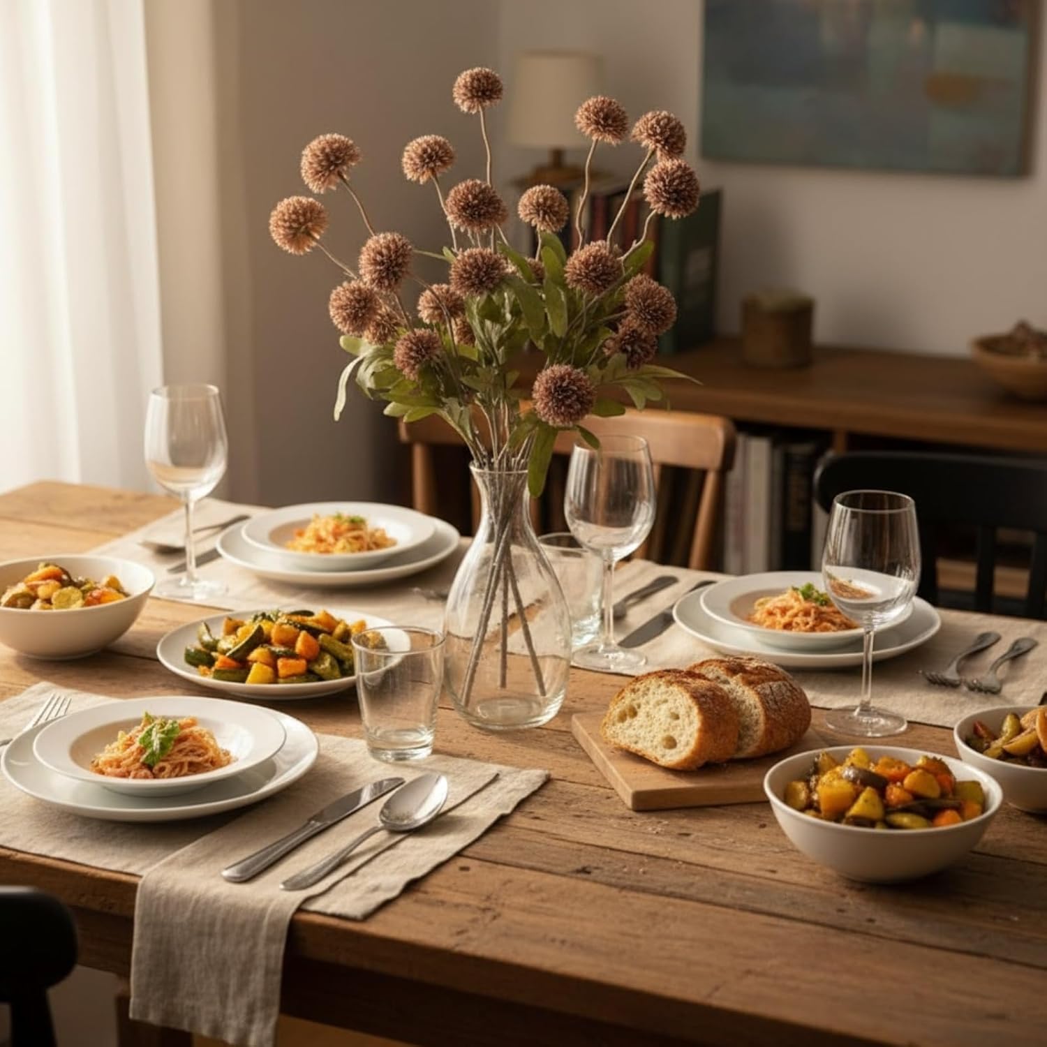Glorpiant 5Pcs Pompom Artificial Mums, Faux Silk Bulk Flowers With Bendable Stems For Diy Fall Decor, Pottery Barn Style Vase Fillers, Indoor Outdoor Home Centerpieces In Burnt Orange (Light Taupe)