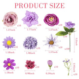 100Pcs Fake Flower Heads Mini Artificial Flowe Heads Silk Faux Flower For Crafts Purple Artificial Flowers For Decoration Cake Blossom Flowers For Hair Crafts Wedding Bridal Party (Purple)