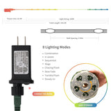 1000 Led Fairy String Lights, 328Ft Long Outdoor Christmas Lights, Waterproof Ip65 Green Pvc Copper Wire Lights, 8 Light