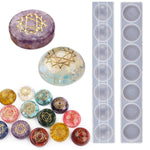 7 Chakra Stones Resin Molds 2 Pack Silicone Round Reiki Healing Crystal With Engraved Chakra Symbols Epoxy Resin Casting Mould Diy Crafts Jewelry Pendant Keychain Home Decor Ornament