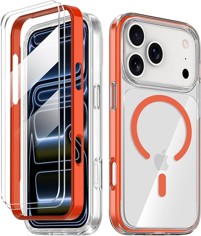 Crystal Clear Magnetic Phone Case with Stand for Apple iPhone 18 Pro Max and iPhone 17 Pro Max