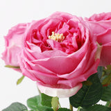 Real Touch Austin Roses 4 Pcs Artificial Flowers Rose Red Fake Silk Flowers For Home Decor Flower Arrangement Wedding Party Decoration