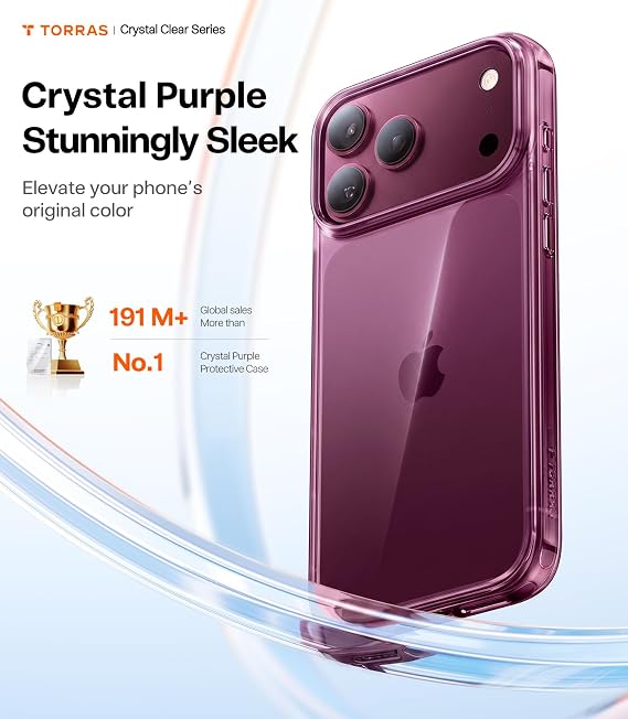 iPhone 17 Pro Max / iPhone 18 Pro Crystal Burgundy Case 6.3 Inch Anti Yellowing Cover