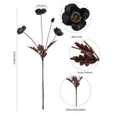 6 Pcs Silk Artificial Poppies, Realistic Fake Flowers With Buds For Table Centerpieces, Wedding Arrangements, Home And Office Decor(Black)