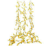3Pcs Artificial Flowers Vine 5.9Ft Silk Flower Garland Yellow Spring Garland Decor Fake Hanging Artificial Jasmine Vines For Indoor Outdoor Home Wall Party Wedding Arch Decoration