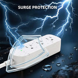 Outdoor Weatherproof Power Strip IPX6 3 Outlets 5 Ft Waterproof Extension Cord
