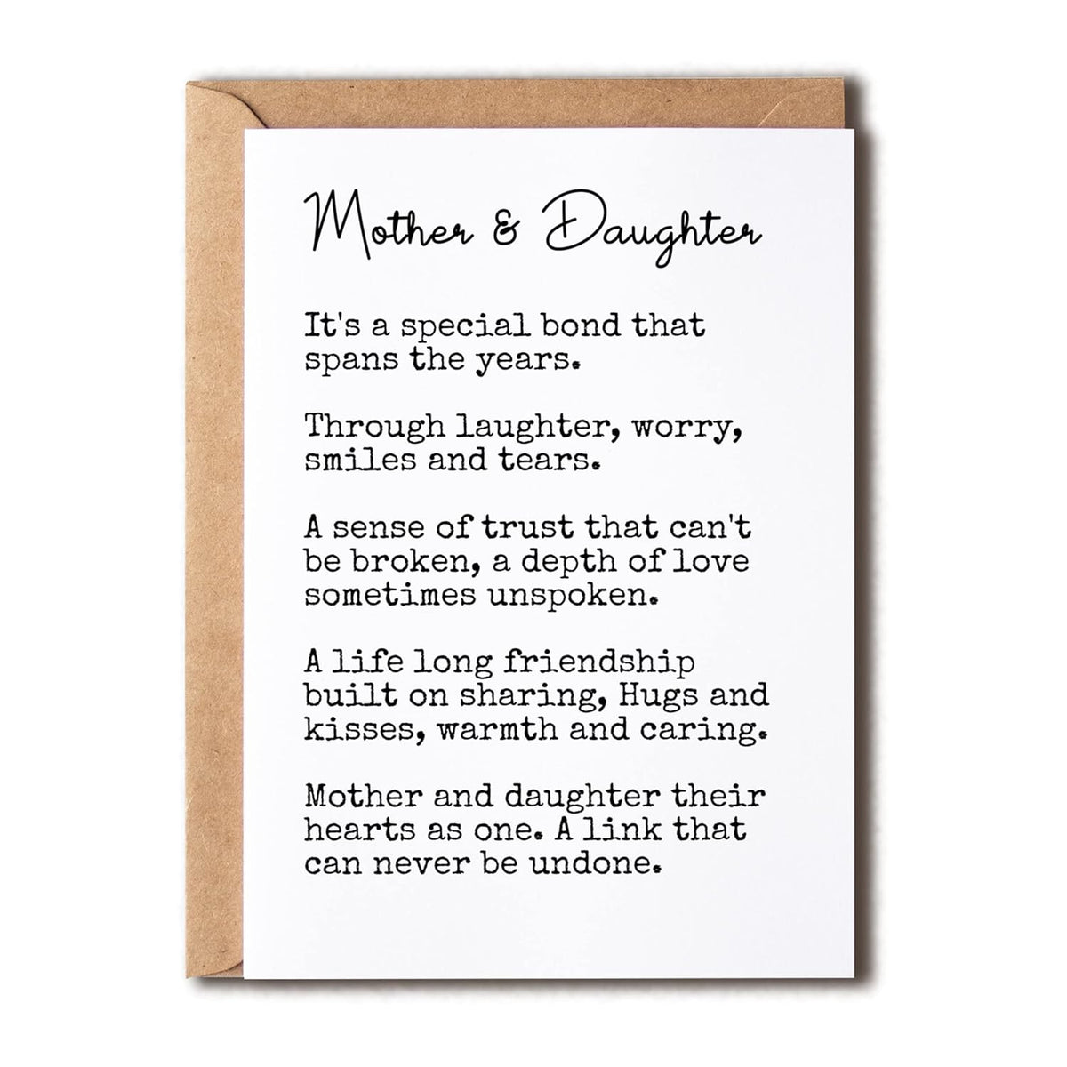 Mother And Daughter It'S A Bond That Spans The Years - Meaningful Gift Cards - Mum Card - Mum Birthday Card Daughter Card - Mother'S Day Card