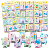 Baby Shower Loteria Fiesta Bilingual Game - Mexican Bingo In English And Spanish, For Up To 50 Players