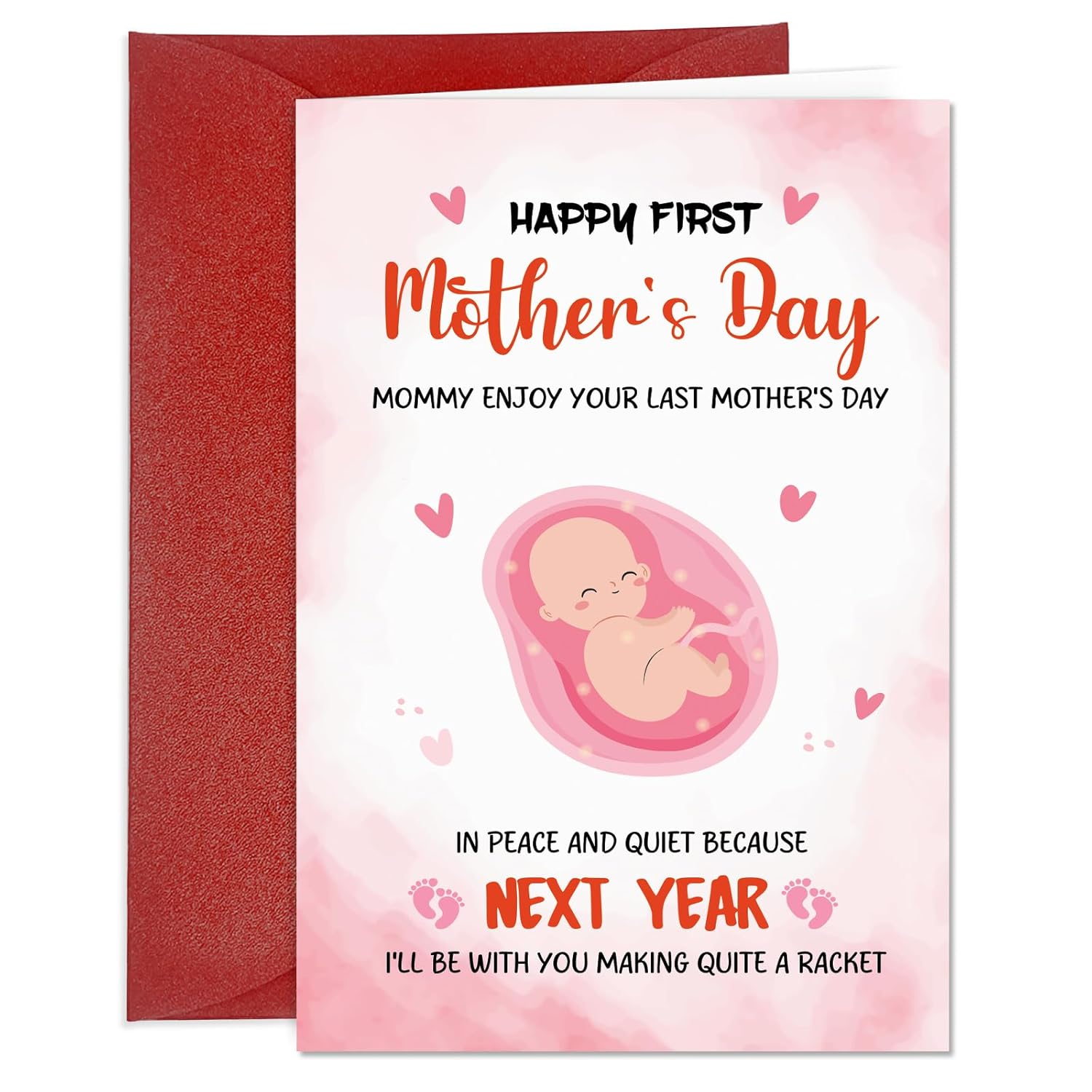 First Mothers Day Card For Mom From Bump Happy 1St Mother’S Day Greeting Card With Envelope Funny 1St Mothers Day Pregnancy Gift Cards For Mother To Be First Time Mom New Mothers