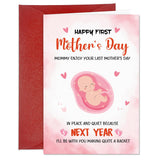 First Mothers Day Card For Mom From Bump Happy 1St Mother’S Day Greeting Card With Envelope Funny 1St Mothers Day Pregnancy Gift Cards For Mother To Be First Time Mom New Mothers