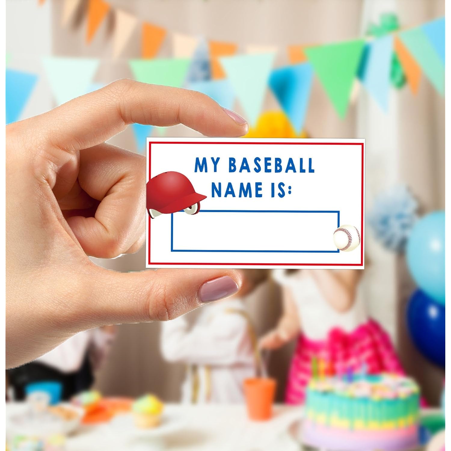 What'S Your Baseball Name Game,1 Game Sign And 30 Name Stickers,Baseball Team Party Games? Birthday Game For Kids And Adult Parties,Baseball Activity Decoration Supplies