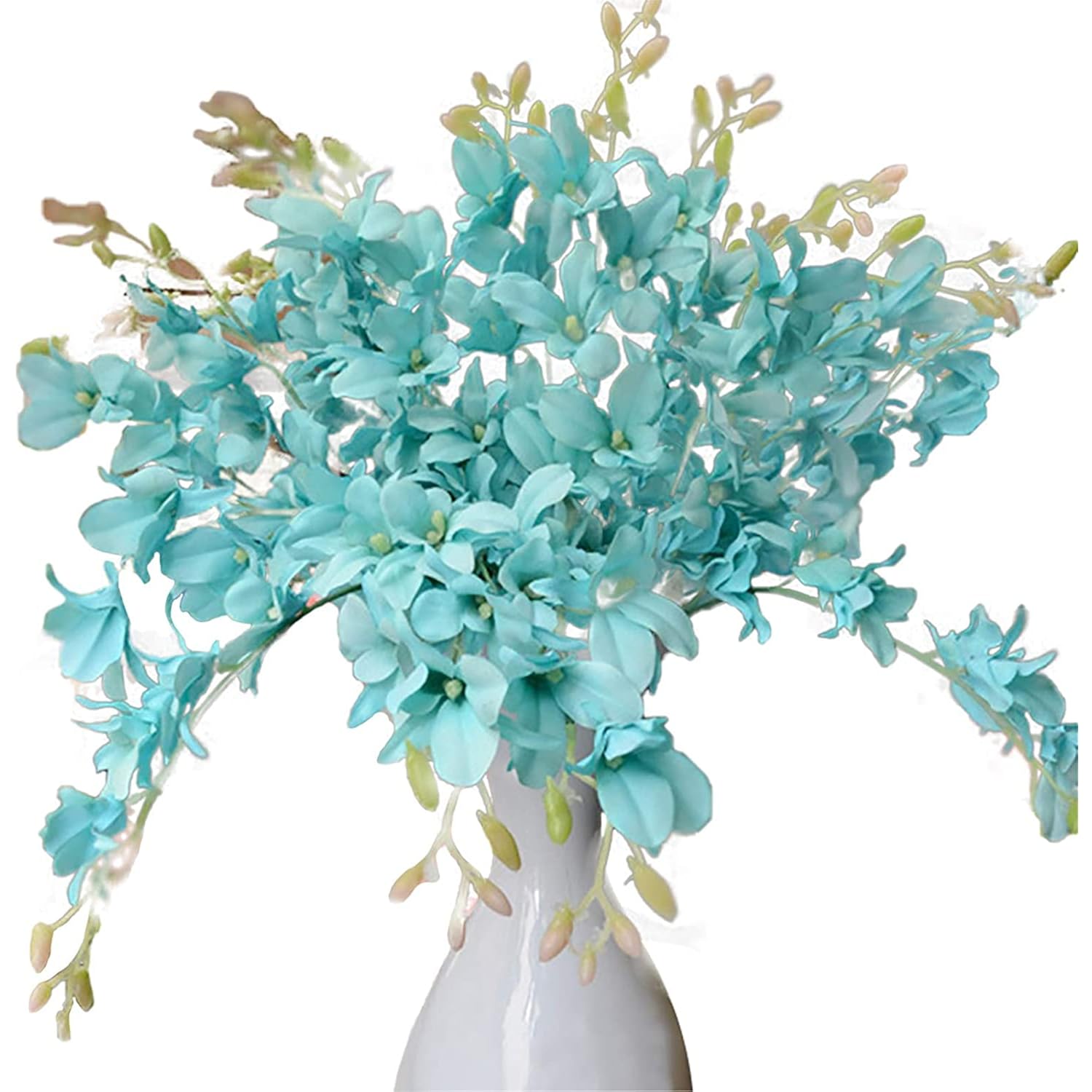 10 Pack Artificial Orchid Flowers, Fake Dancing Lady Orchid Butterfly Flower For Wedding Home Office Party Hotel Restaurant Patio Or Yard Decoration (Blue)