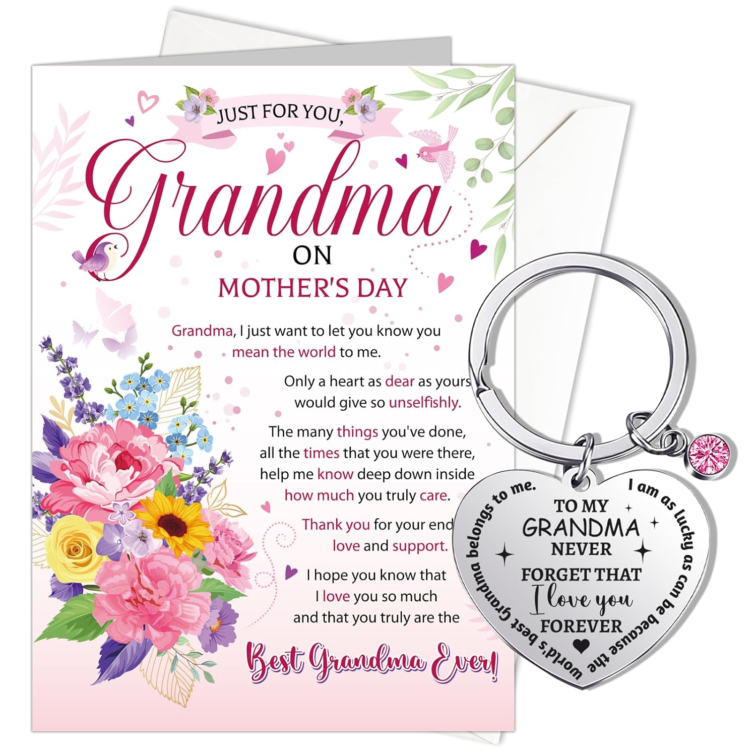 Mother'S Day Card For Grandma, Happy Mothers Day Card Grandma Mothers Day Card, Mothers Day Cards For Grandma Granny, With Grandma Keyring, Grandma Gifts, Mothers Day Gifts For Grandma