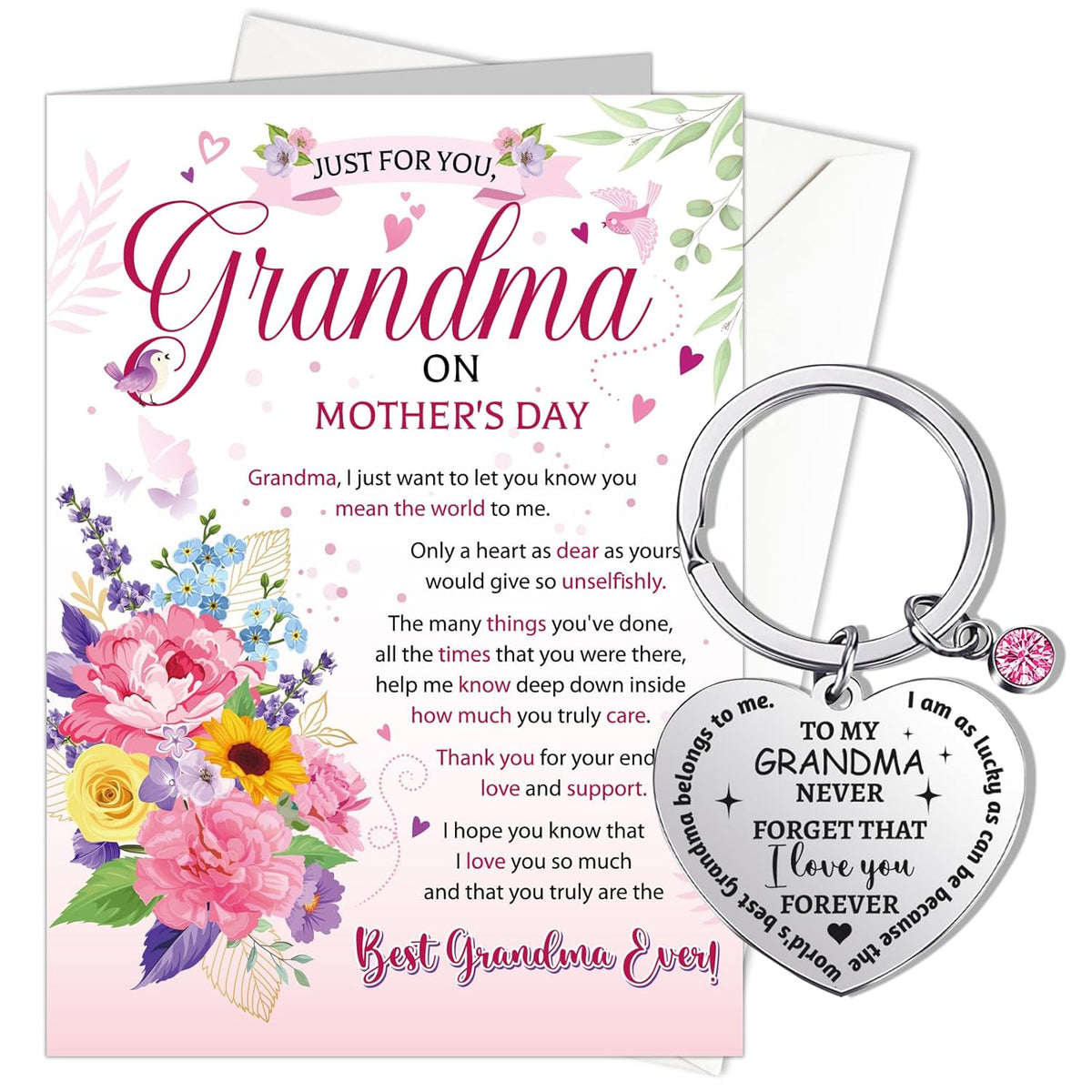 Mother'S Day Card For Grandma, Happy Mothers Day Card Grandma Mothers Day Card, Mothers Day Cards For Grandma Granny, With Grandma Keyring, Grandma Gifts, Mothers Day Gifts For Grandma