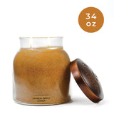 A Cheerful Giver - Oatmeal Maple - 34oz Papa Scented Candle Jar with Lid - Keepers of The Light - 155 Hours of Burn Time, Gift for Women, Orange