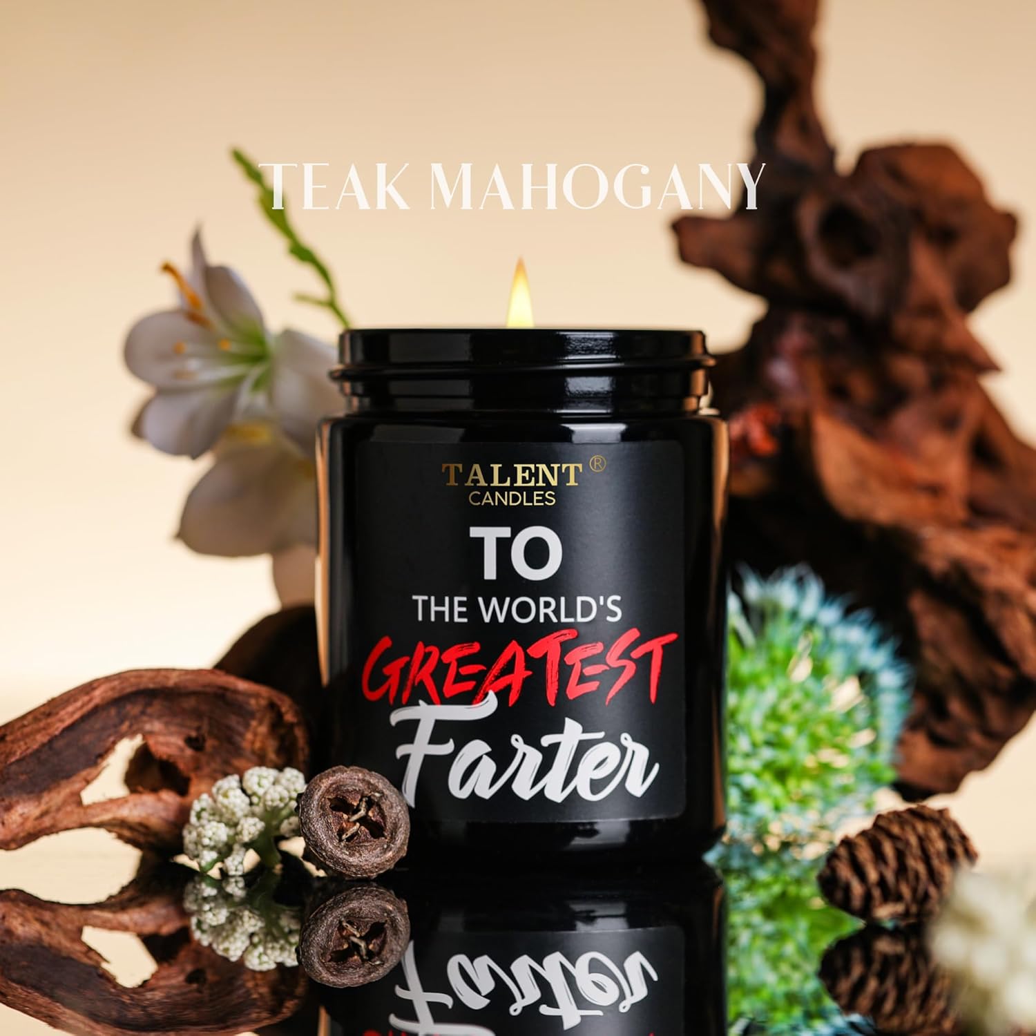 Scented Candle For Dad - Father'S Day Gifts - Perfect Home Décor Gift Elegant Gift For Dad From Daughter Son Kids - 8.4Oz Candle Jars - Teak Mahogany
