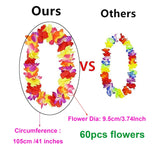 4 Pcs Thicken 41 Inch Hawaiian Leis, 4 Color Lei For Graduation Party, Dance Party, Photo Prop In Outdoors(4Pcs 4Color)