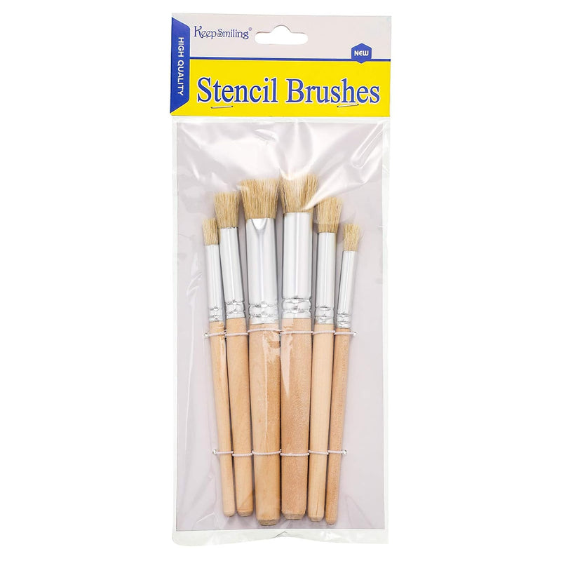 Wooden Stencil Brushes Natural Stencil Bristle Brushes Dome Art Painting Brush