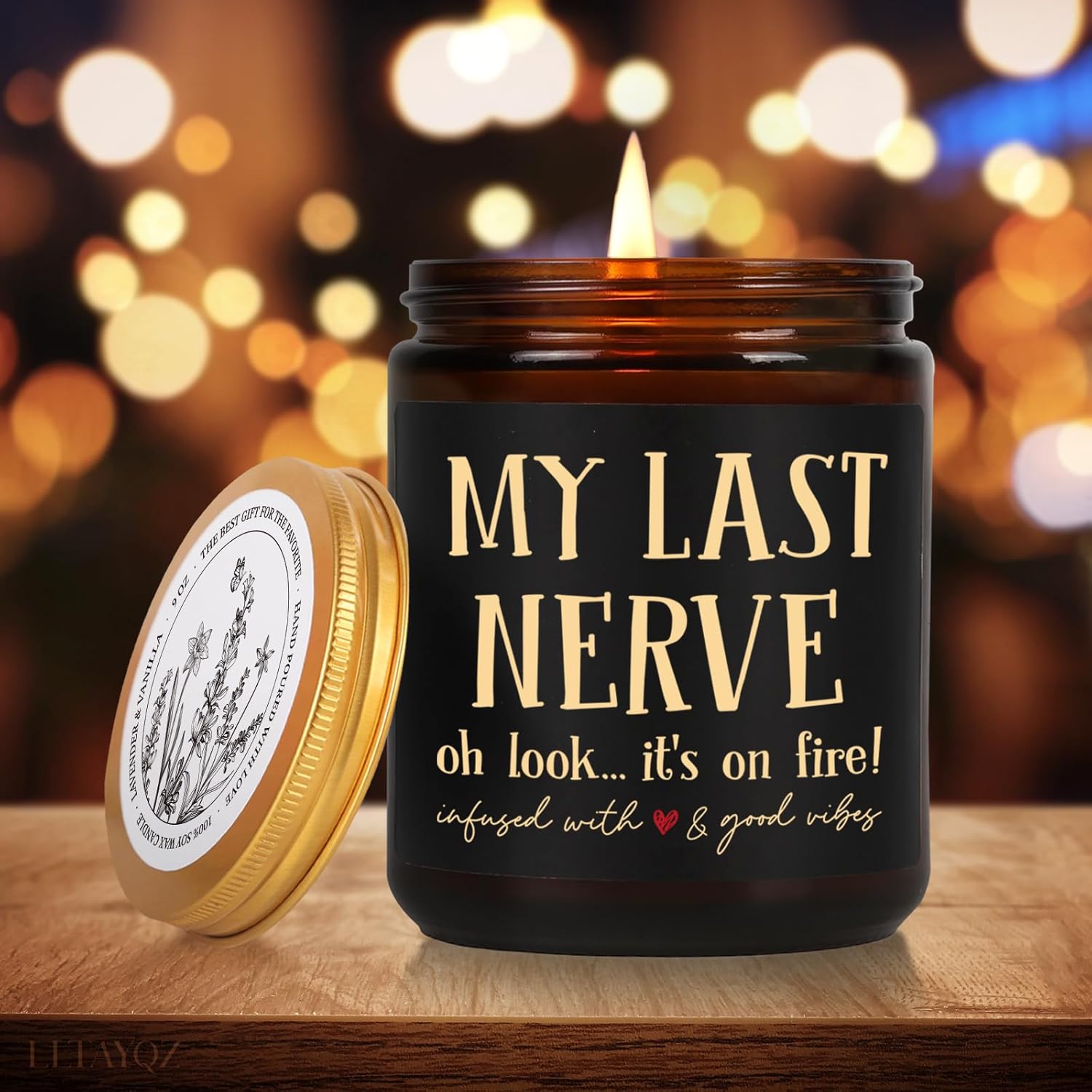 Funny Candle Gifts For Women, My Last Nerve Oh Look Its On Fire Candle, Unique Birthday Christmas Candles Gift For Wife Sister Girlfriend, Friendship Stress Relief Candles Gift For Bestie Coworker102