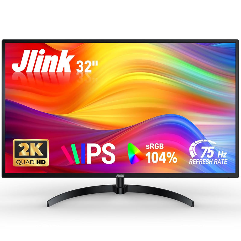 2K Computer Monitor 32 Inch Monitor, Ips 1440P Monitor With Ultra-Thin Bezel,