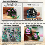 Upgraded 9 Piece Polyhedral Dice Mold (New Font), 7 Dnd Dice Set Mold & Pendant Crystal D4 Mold Silicone