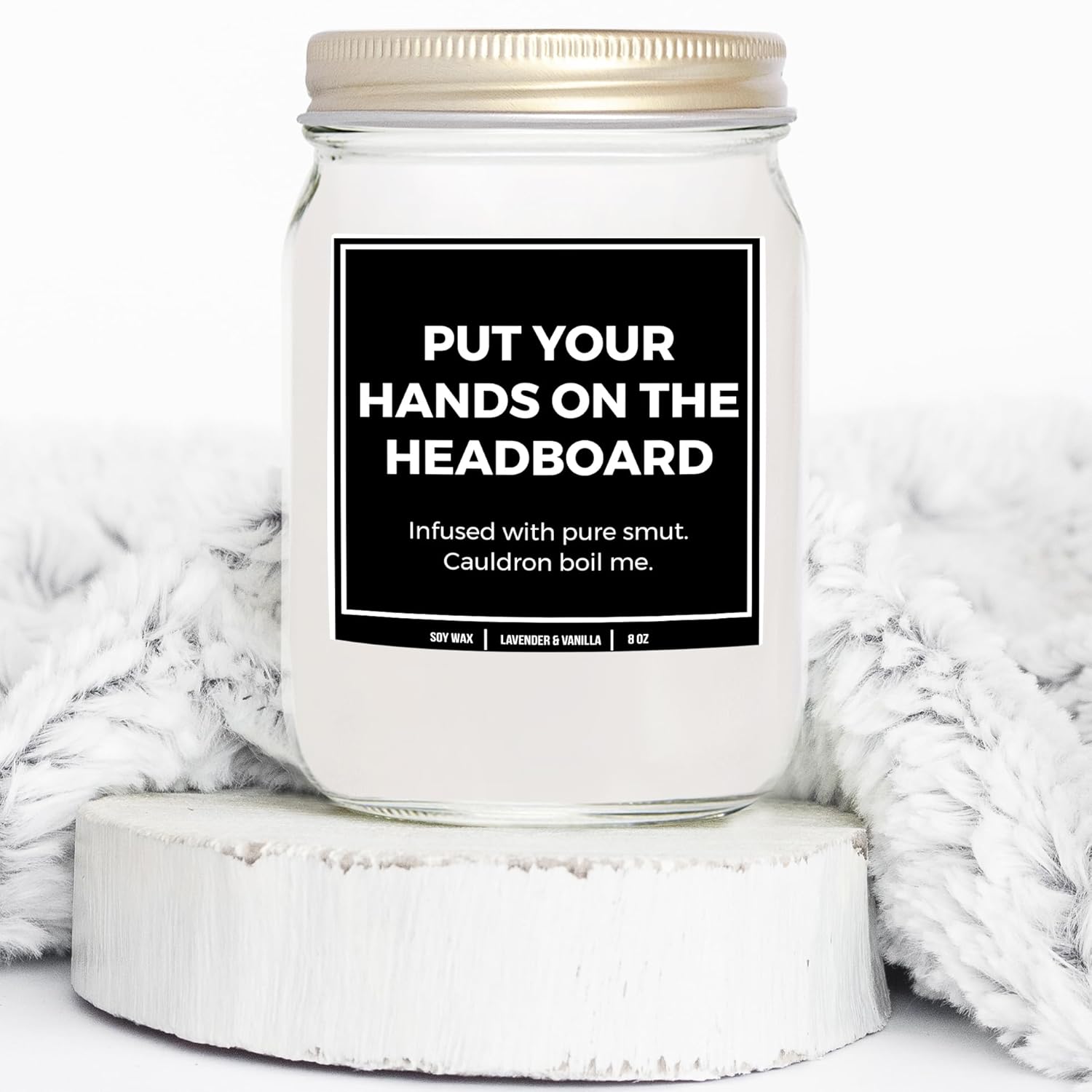 You Nique Designs Put Your Hands On The Headboard Candle 8Oz, Bookish Candles, Bookworms Surprise, Reading Themed Candles For Book Lovers Women, Book Club Gifts Ideas