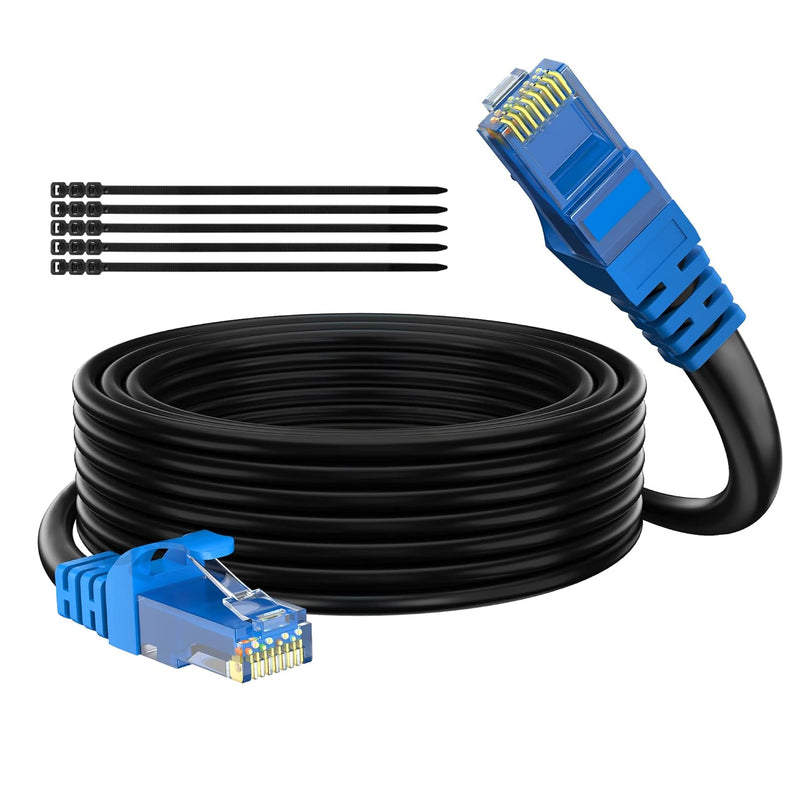 Cat 6 Outdoor Ethernet Cable 35 Ft, Gbps Heavy Duty Internet Cable (From 25-30