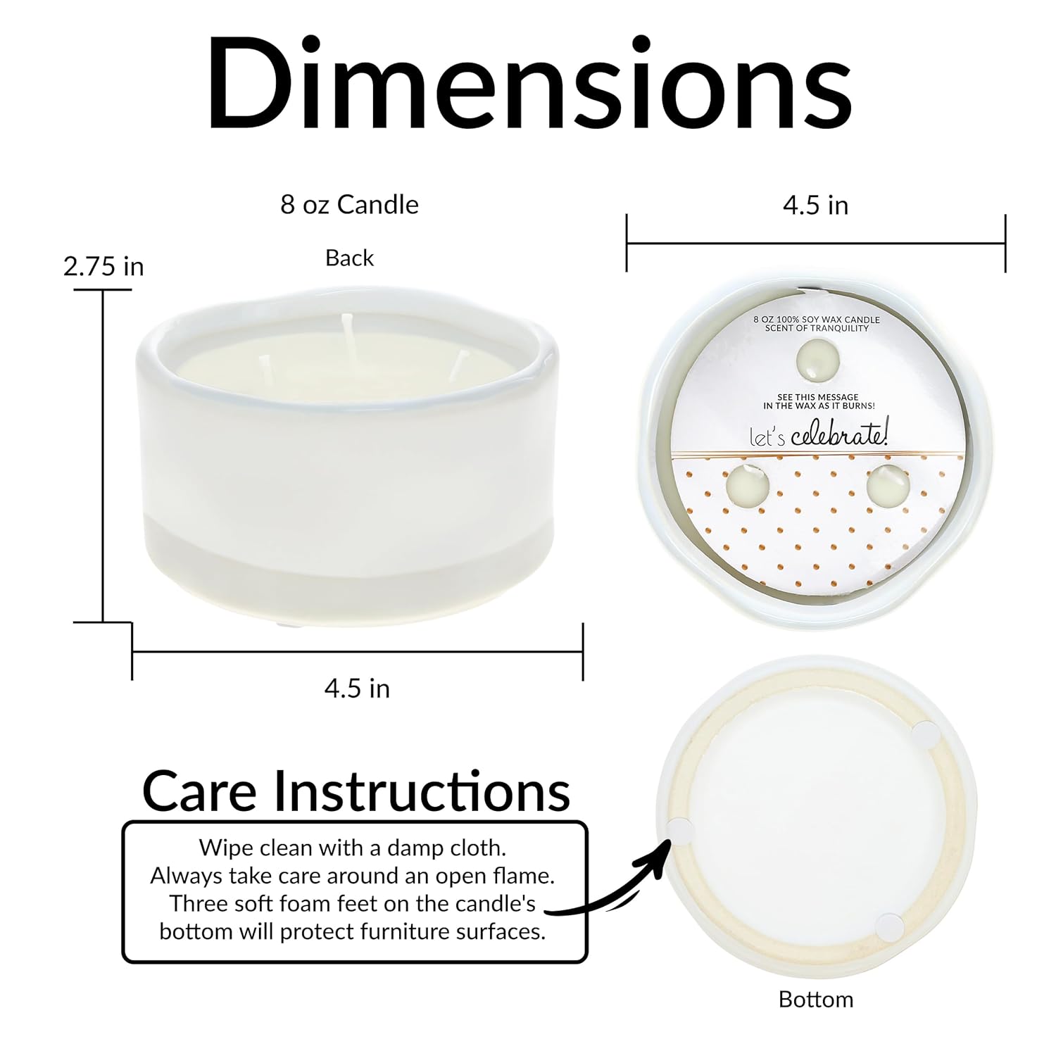 Pavilion - 25 Years - 8 oz Triple Wick Wax Reveal Hidden Message Let's Celebrate Unique Wedding Anniversary Wife Husband Happy Couple Celebratory Present Gift