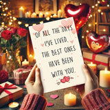 Romantic Valentines Day Card, Sweet Love Greeting Card, Thoughtful Gift For Him, Her, Boyfriend, Girlfriend, Husband, Wife, Anniversary Or Birthday Romantic Gift Idea