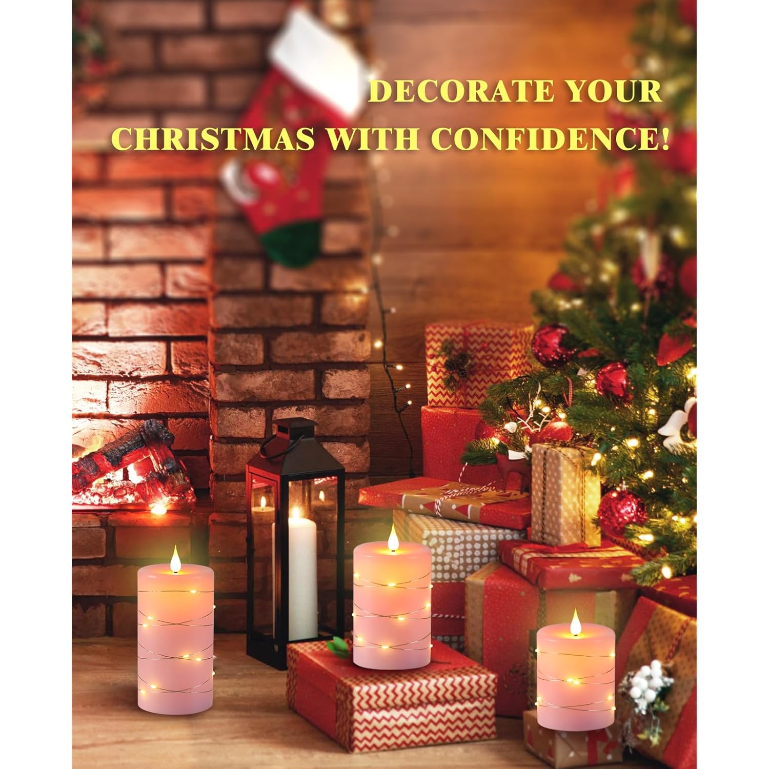 Flickering Flameless Candles With Embedded String Lights, Battery Operated Candles With Remote Control And Timer,Led Candles For Home Decoration,Real Wax, 3 Pack Pink