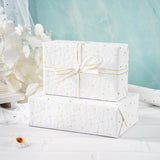 3D Kraft Floral Wrapping Paper - Mini Roll - 17 Inch X 16.5 Feet - Embossed Elegant White Floral With Gold Foil Wrapping Paper For Valentines Day, Wedding, Bridal Shower, Birthday