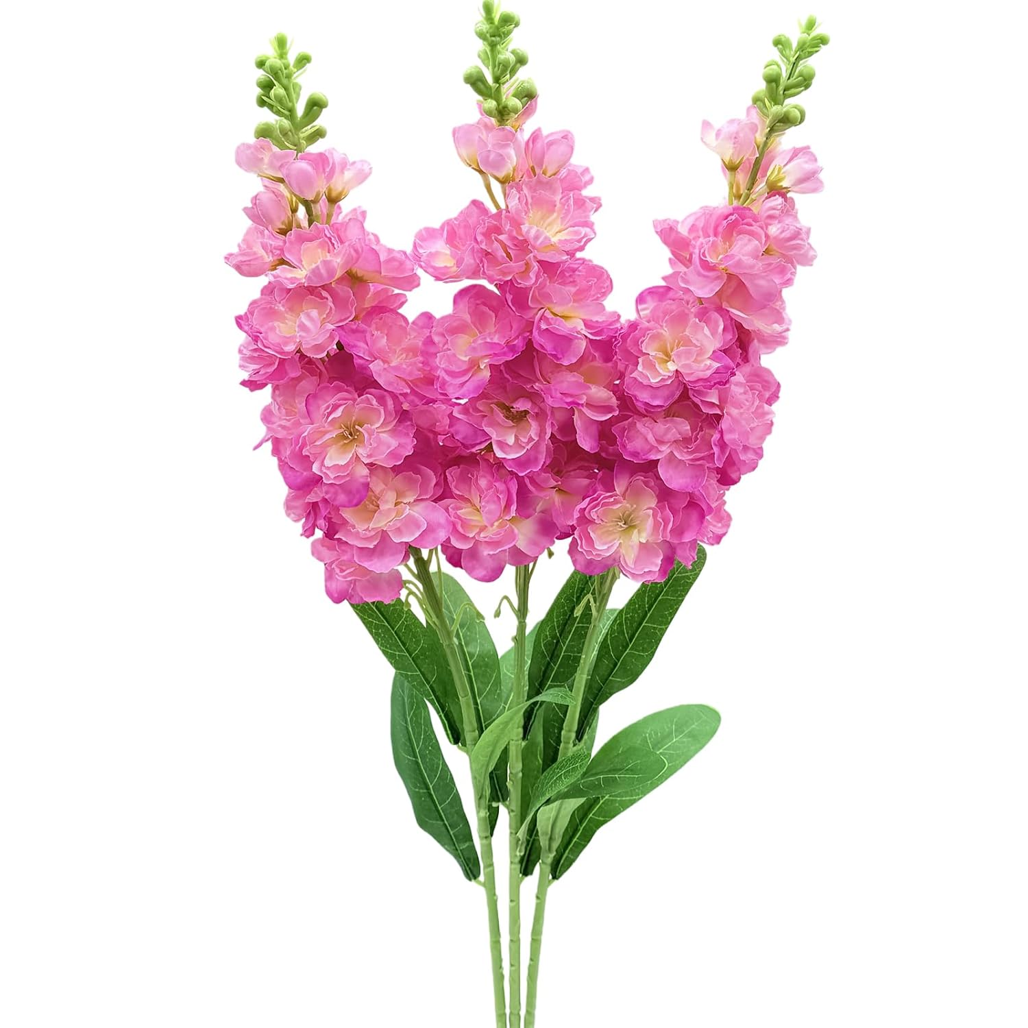 Artificial Delphinium Flowers 3Pcs Pink Silk Larkspur Flowers Faux Snapdragon Long Stem Fake Plant Spray Arrangement For Home Decor Indoor Outdoor Garden Wedding Table Vase Decor