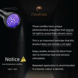 Uv Fluorescent Soy Wax Low Temperature Candles, Low Heat Body Safe Candle For Night Party, Unscented, 104 °F, 5 Oz (Purple)
