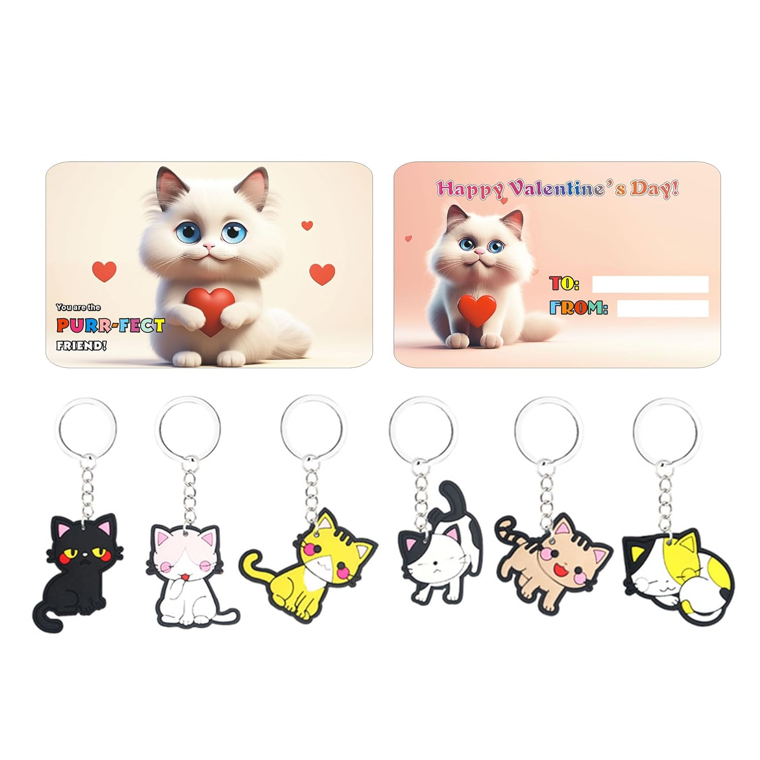 Cat Valentines Day Cards For Classroom Exchange Prizes 24 Pcs Cat Valentine Cards For School Kitty