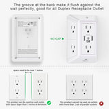 Wall Outlet Extender with Night Light 5 Outlets 4 USB Ports 1680J Surge Protector Multi Plug Adapter