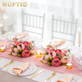 Flower Balls Flowers For Centerpieces: 2 Pcs 9.4 Inch Diam Dark Pink Artificial Peony Fake Flower Ball Arrangement Bouquet Wedding Centerpieces For Tables Wedding Centerpiece Decorations