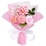 Crochet Flower Bouquet, Pink Rose Handmade Crochet Flowers Knitted Bouquet For Anniversary Birthday Party Mother'S Day Graduation Gifts For Her, Girlfriend, Wife, Women (Pink)