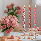 6 Pcs Valentine Day Flameless Taper Candles Battery Operated With Remote 10.6 Inch Romantic Conversation Heart Shaped Candles For Night Valentines Gifts Anniversary Festival Gift Decor