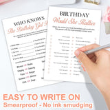 Birthday Party Decoration- Who Knows The Birthday Girl Best-Set Of 2 Birthday Supplies For 20 Guests,Birthday Cards Set -20 Cards,Sweet Party Supplies