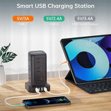 Power Strip Tower 12 Outlets 4 USB Ports 6.5FT Extension Cord Black