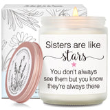 Candle Gift For Sister From Sisters, Sisters Are Like Stars Candle, Funny Appreciation Quotes Candles Gift For Bestie Sister-In-Law, Birthday Thanksgiving Graduation Christmas Candles For Sister-13