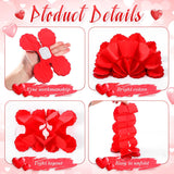12 Pcs Valentine'S Day Garland Streamers 9.84 Ft Four Leaf Clover Paper Chain Garland Pink And Red Paper Chains Banner For Wedding Baby Bridal Shower Engagement Party Backdrop Decor